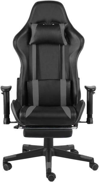 vidaXL Gaming-Stuhl PVC mit Fußstütze (20484-20489) schwarz/grau (20489)