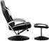 vidaXL Adjustable chair with footrest White/Black