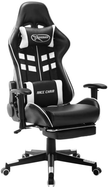 vidaXL Gaming-Stuhl mit Fußstütze Kunstleder schwarz-weiss (20515)