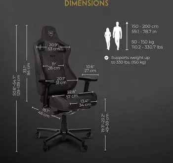 Noblechairs Epic TX Anthrazit (Textil) – Noblechairs Epic TX Anthrazit (Textil) für höchsten Sitzkomfort bei Marathon-Sessions