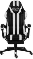 vidaXL Gaming-Stuhl mit Fu&szlig;st&uuml;tze Schwarz und Wei&szlig; Kunstleder