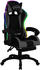 vidaXL Gaming-Stuhl mit RGB LED-Leuchten grau/schwarz Kunstleder mit Fußstütze