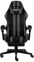 vidaXL Gaming-Stuhl mit Fu&szlig;st&uuml;tze Schwarz und Grau Kunstleder