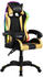 vidaXL Gaming-Stuhl mit RGB LED-Leuchten gold/schwarz Kunstleder