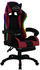 vidaXL Gaming-Stuhl mit RGB LED-Leuchten weinrot/schwarz Kunstleder mit Fußstütze