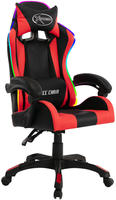 Vidaxl - Gaming-stuhl Mit Rgb Led-leuchten Rot Und Schwarz Kunstleder