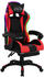 vidaXL Gaming-Stuhl mit RGB LED-Leuchten rot/schwarz Kunstleder mit Fußstütze