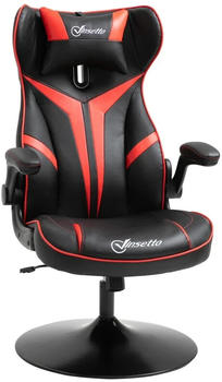 Vinsetto Gaming Stuhl mit Rallystreifen 67 cm x 75 cm x 112 cm (921-358) schwarz/rot