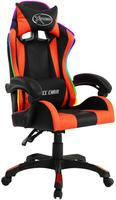 vidaXL Gaming-Stuhl mit RGB LED-Leuchten Orange und Schwarz Kunstleder