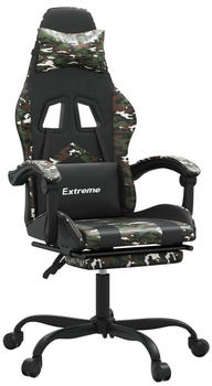 vidaXL Gaming-Stuhl mit Fußstütze und Massagefunktion Kunstleder (349603-349614) schwarz/Tarnfarben (349614)