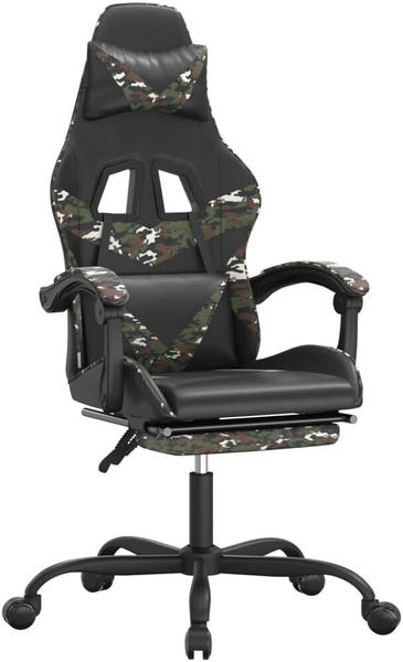 vidaXL Gaming-Stuhl mit Fußstütze Kunstleder (3143854-3143865) schwarz/Tarnfarben (3143865)