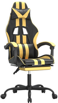 vidaXL Gaming-Stuhl mit Fußstütze Kunstleder (3143830-3143841) schwarz/gelb (3143832)