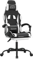 vidaXL Gaming-Stuhl mit Fu&szlig;st&uuml;tze Schwarz und Wei&szlig; Kunstleder