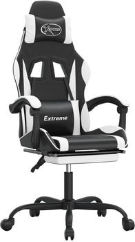 vidaXL Gaming-Stuhl mit Fu&szlig;st&uuml;tze Kunstleder (3143878-3143889) schwarz/wei&szlig; (3143883)