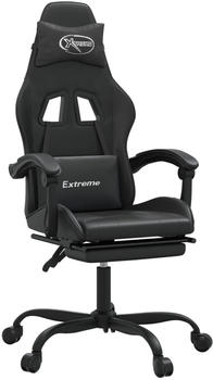 vidaXL Gaming-Stuhl mit Fußstütze Kunstleder (3143902-3143913) schwarz (3143910)
