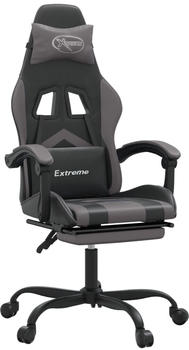 vidaXL Gaming-Stuhl mit Fußstütze und Massagefunktion Kunstleder (349603-349614) schwarz/grau (349607)