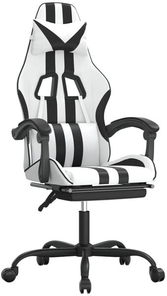 vidaXL Gaming-Stuhl mit Fußstütze Kunstleder (3143830-3143841) weiß/schwarz (3143840)