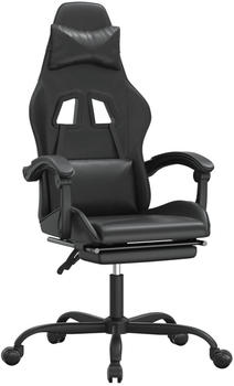vidaXL Gaming-Stuhl mit Fu&szlig;st&uuml;tze und Massagefunktion Kunstleder (349555-349566) schwarz (349563)