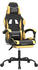 vidaXL Gaming-Stuhl mit Fußstütze und Massagefunktion Kunstleder (349579-349590) schwarz/gelb (349581)