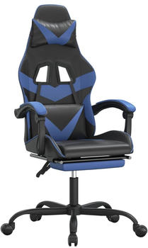 vidaXL Gaming-Stuhl mit Fußstütze und Massagefunktion Kunstleder (349555-349566) schwarz/blau (349555)