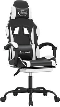 vidaXL Gaming-Stuhl mit Fußstütze und Massagefunktion Kunstleder (349579-349590) schwarz/weiß (349584)
