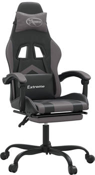 vidaXL Gaming-Stuhl mit Fußstütze Kunstleder (3143902-3143913) schwarz/grau (3143906)