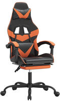 vidaXL Gaming-Stuhl mit Fu&szlig;st&uuml;tze Drehbar Schwarz & Orange Kunstleder