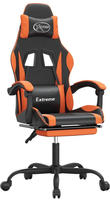 vidaXL Gaming-Stuhl mit Fu&szlig;st&uuml;tze Drehbar Schwarz & Orange Kunstleder