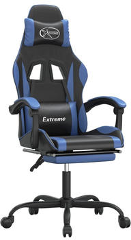 vidaXL Gaming-Stuhl mit Fußstütze und Massagefunktion Kunstleder (349579-349590) schwarz/blau (349579)