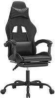 vidaXL Gaming-Stuhl mit Fu&szlig;st&uuml;tze Drehbar Schwarz Kunstleder