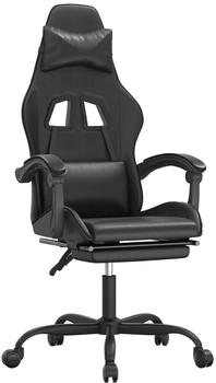 vidaXL Gaming-Stuhl mit Fußstütze und Massagefunktion Kunstleder (349531-349542) schwarz (349539)