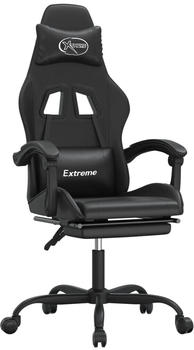 vidaXL Gaming-Stuhl mit Fußstütze und Massagefunktion Kunstleder (349579-349590) schwarz (349587)