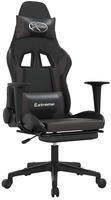 vidaXL Gaming-Stuhl mit Massage & Fu&szlig;st&uuml;tze Schwarz & Grau Kunstleder