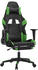 vidaXL Gaming-Stuhl mit Fußstütze Kunstleder (3143764-3143774) schwarz/grün (3143767)