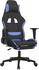 vidaXL Gaming-Stuhl mit Fußstütze Stoff (3143743-3143752) schwarz/blau (3143749)