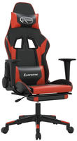 vidaXL Gaming-Stuhl mit Fu&szlig;st&uuml;tze Schwarz und Rot Kunstleder