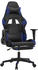 vidaXL Gaming-Stuhl mit Fußstütze und Massagefunktion Kunstleder (345522-345532) schwarz/blau (345522)