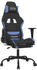 vidaXL Gaming-Stuhl mit Fußstütze Stoff (3143722-3143732) schwarz/blau (3143729)