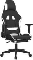 Gaming-stuhl Mit Fu&szlig;st&uuml;tze Schwarz Und Wei&szlig; Stoff Vidaxl