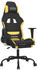 vidaXL Gaming-Stuhl mit Fußstütze Stoff (3143722-3143732) schwarz/gelb (3143726)