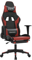 vidaXL Gaming-Stuhl mit Fu&szlig;st&uuml;tze Schwarz und Weinrot Kunstleder