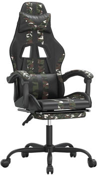 vidaXL Gaming-Stuhl mit Fußstütze und Massagefunktion Kunstleder (349531-349542) schwarz/Tarnfarben (349542)