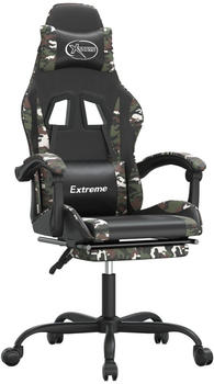 vidaXL Gaming-Stuhl mit Fußstütze und Massagefunktion Kunstleder (349579-349590) schwarz/Tarnfarben (349590)