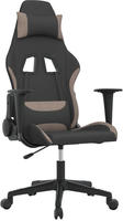vidaXL Gaming-Stuhl mit Massagefunktion Schwarz und Taupe Stoff