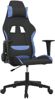 vidaXL Gaming-Stuhl mit Massagefunktion Stoff (345491-345500) schwarz/blau (345497)