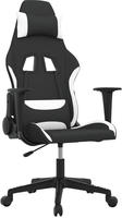 vidaXL Gaming-Stuhl mit Massagefunktion Schwarz und Wei&szlig; Stoff