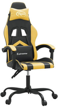 vidaXL Gaming-Stuhl mit Massagefunktion Kunstleder (349591-349602) schwarz/gelb (349593)
