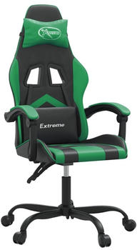 vidaXL Gaming-Stuhl mit Massagefunktion Kunstleder (349591-349602) schwarz/grün (349594)
