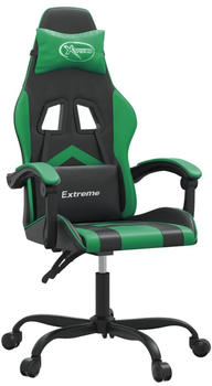 vidaXL Gaming-Stuhl mit Massagefunktion Kunstleder (349591-349602) schwarz/gr&uuml;n (349594)