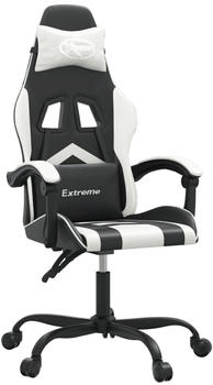 vidaXL Gaming-Stuhl mit Massagefunktion Kunstleder (349591-349602) schwarz/weiß (349596)